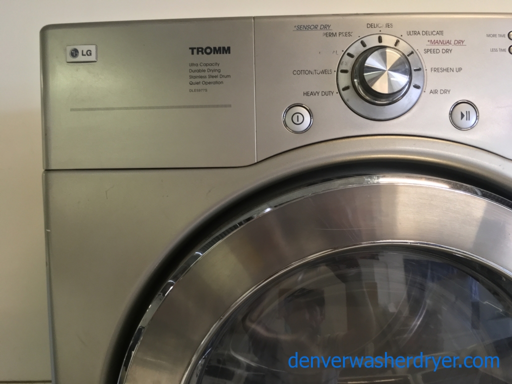 Grey LG Front Load Washer Dryer Set Quality Refurbished 1-Year Warranty