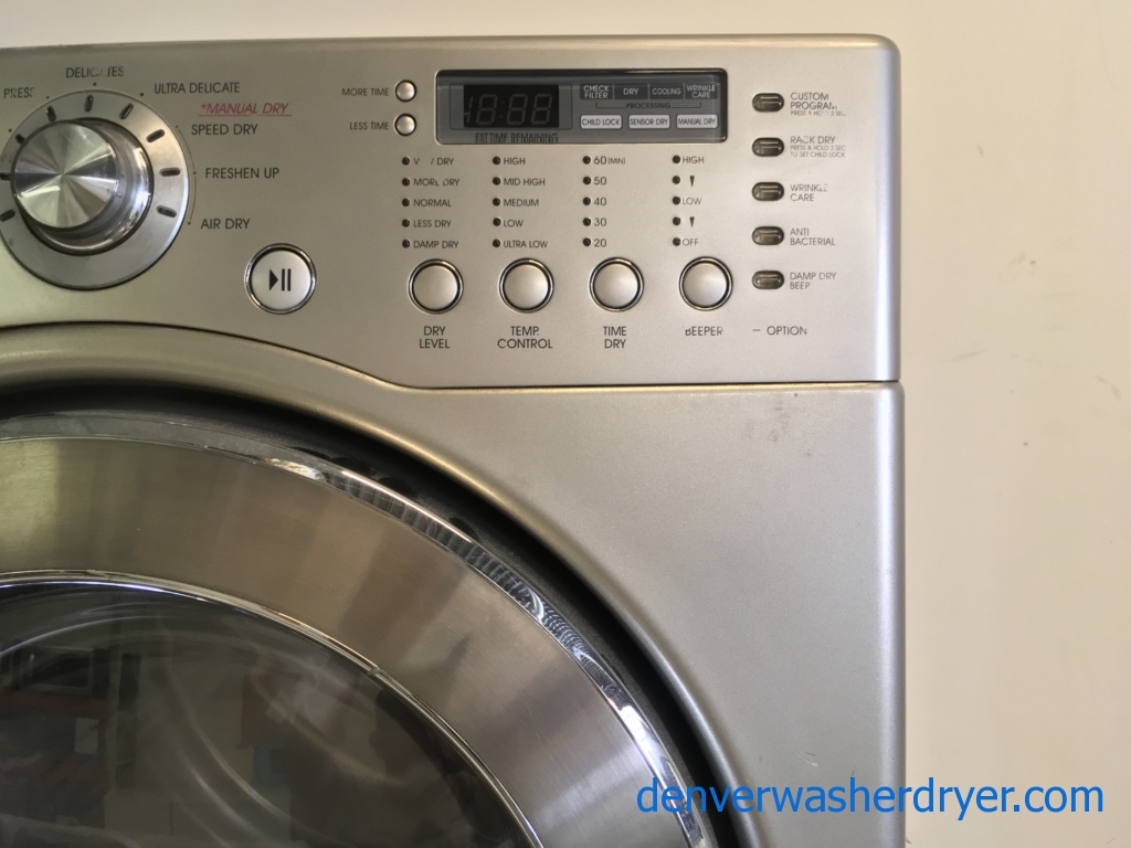 Grey LG Front Load Washer Dryer Set Quality Refurbished 1-Year Warranty