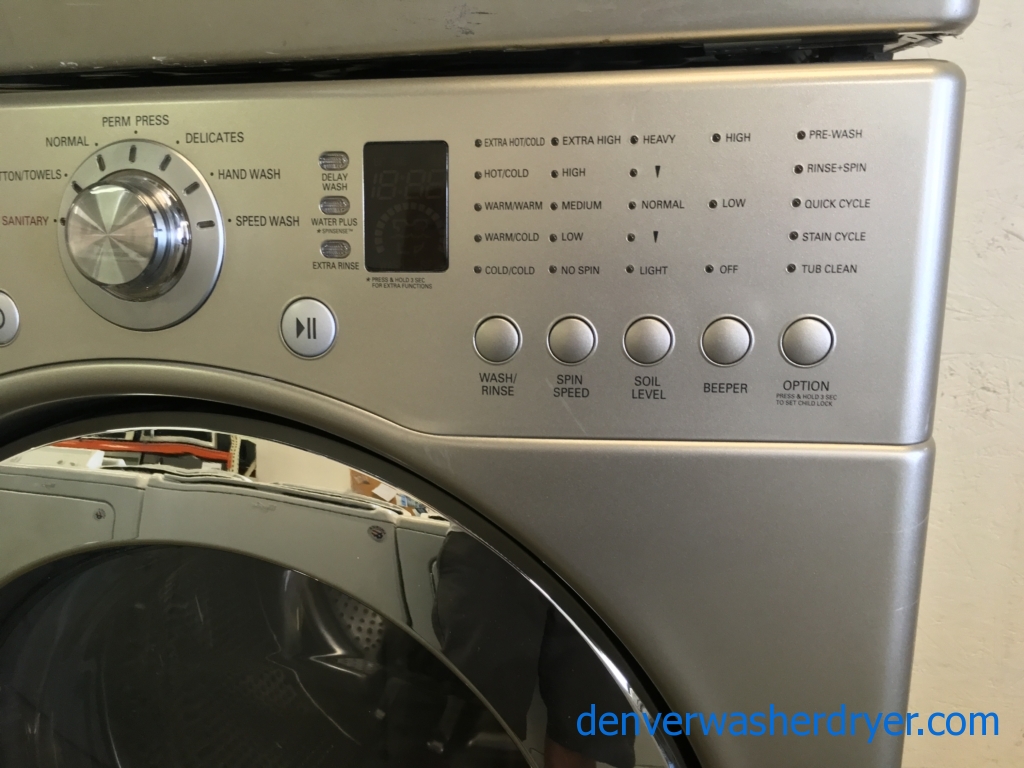 Grey LG Front Load Washer Dryer Set Quality Refurbished 1-Year Warranty