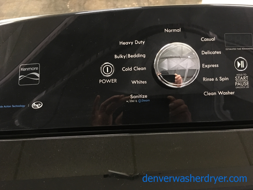 Gorgeous Dark Grey Kenmore Top-Load Washing Machine with Steam Quality Refurbished 1-Year Warranty