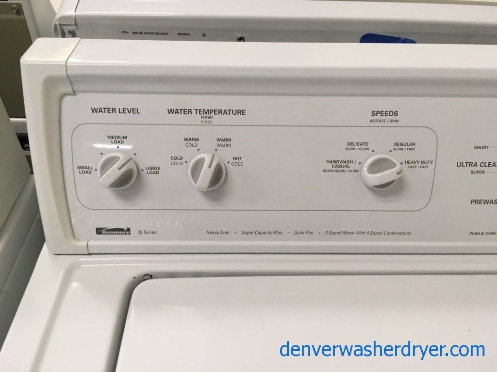 Kenmore 70 Series Heavy-Duty Top-Load Washer, Whirlpool 27″ White Dishwasher, 1-Year Warranty!