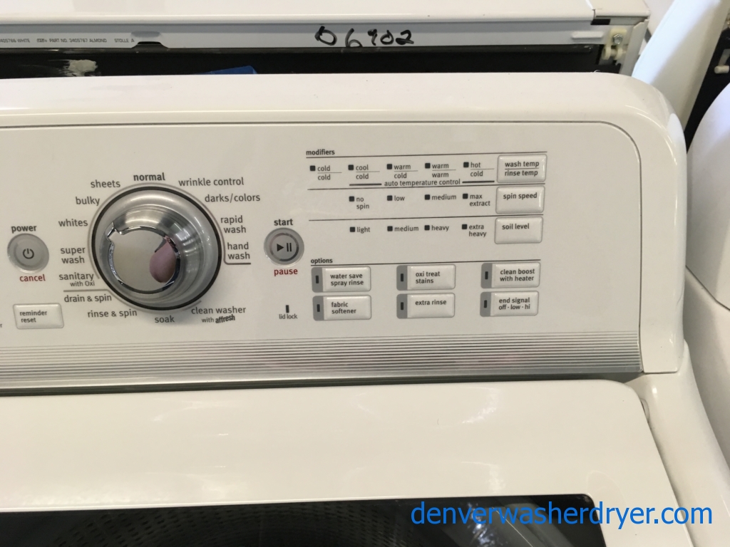 Great Maytag Bravos Washer and Dryer Set, Sanitary Cycle, Steam Feature, Wrinkle Prevent, HE, Wash-Plate Style, Quality Refurbished, 1-Year Warranty!