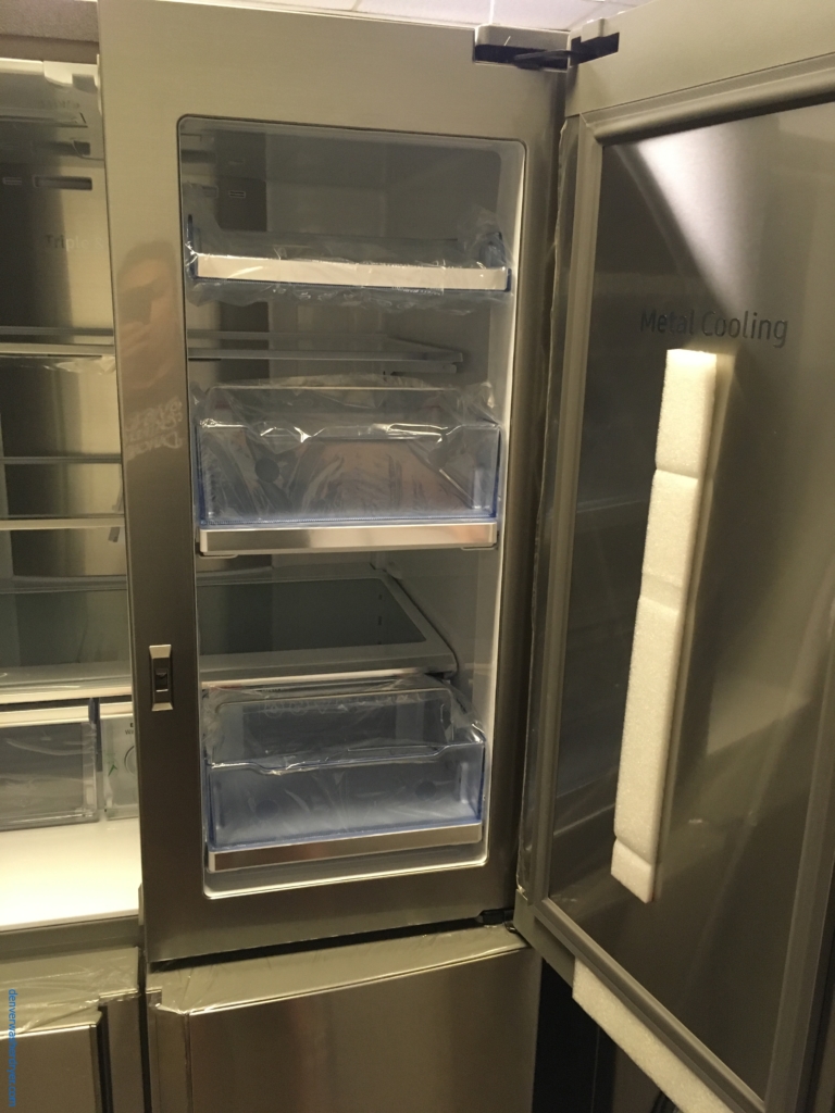 NEW Stainless Samsung Flex 4 Door French Refrigerator, Flex Zone, Food Showcase, 27.8 Cu.Ft. Capacity, 1-Year Warranty!