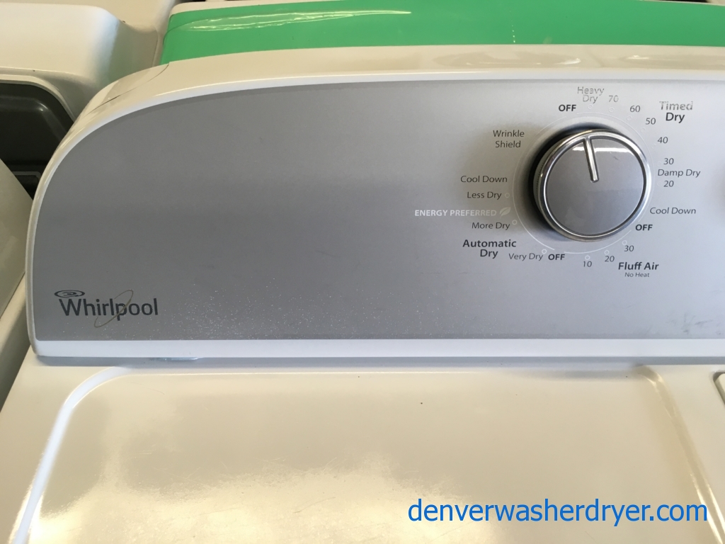 Whirlpool Top-Load Washer and Dryer Set, Agitator, Extra-Rinse Option, Wrinkle Shield, Quality Refurbished, 1-Year Warranty!