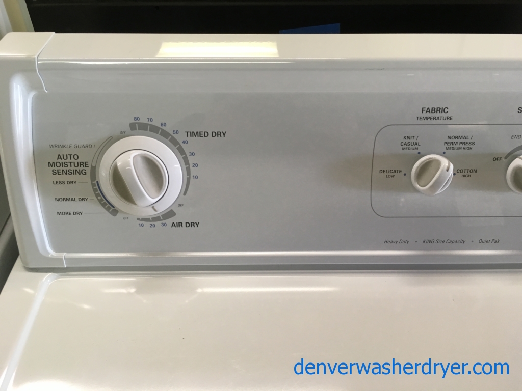 Kenmore 80 Series Top-Load Washer and GAS Dryer Set, Agitator, 27″ Wide Dryer, Heavy-Duty, Quality Refurbished, 1-Year Warranty!