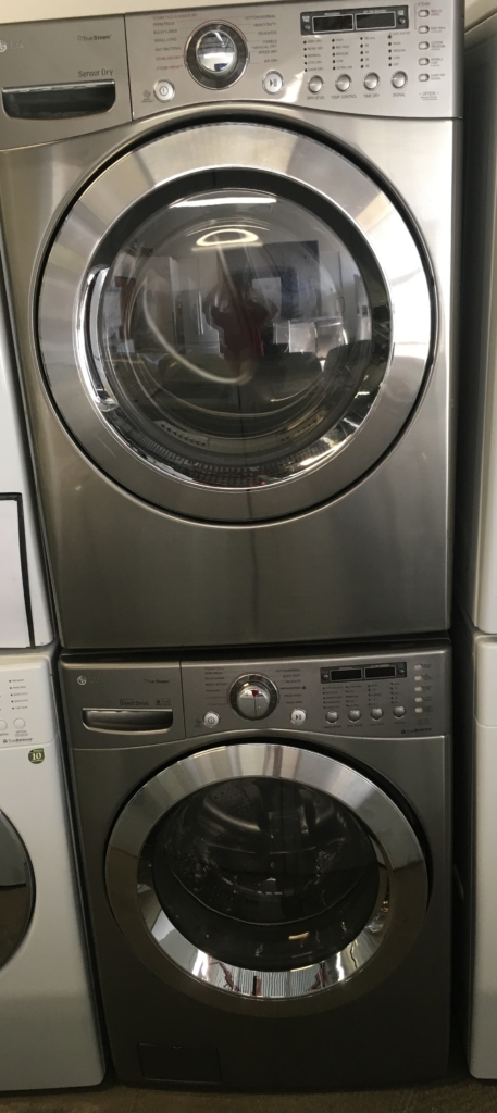 GRRREAT! Grey LG Front Load Set, Samsung French-Door Refrigerator, Bosch Dishwasher, Gas Range, Quality Refurbished 1-Year Warranty