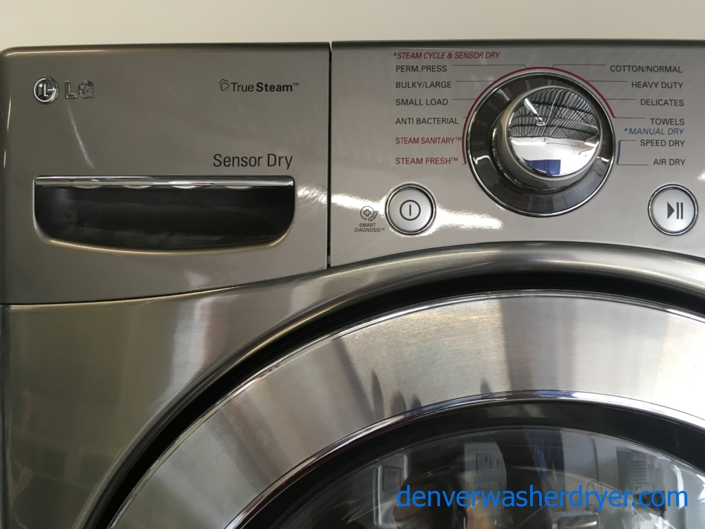 GRRREAT! Grey LG Front Load Set, Samsung French-Door Refrigerator, Bosch Dishwasher, Gas Range, Quality Refurbished 1-Year Warranty