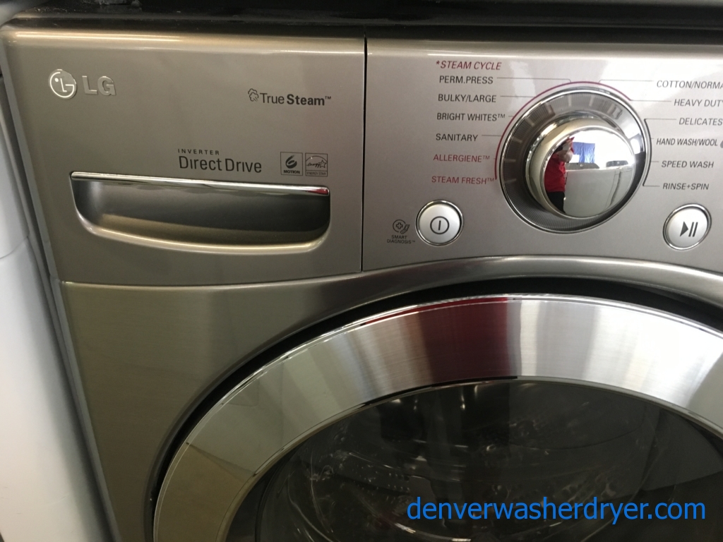 GRRREAT! Grey LG Front Load Set, Samsung French-Door Refrigerator, Bosch Dishwasher, Gas Range, Quality Refurbished 1-Year Warranty