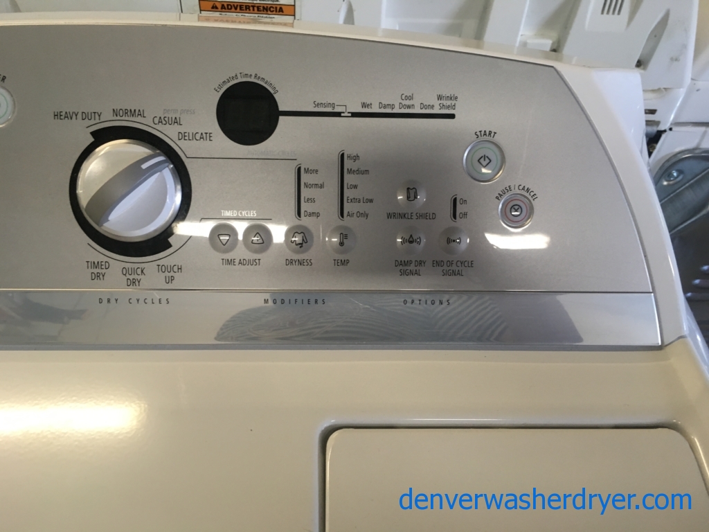 Whirpool Cabrio HE Washer and Dryer Set, Heavy-Duty, Wash-Plate Style, Wrinkle Shield Option, Deep Clean, Quality Refurbished, 1-Year Warranty!