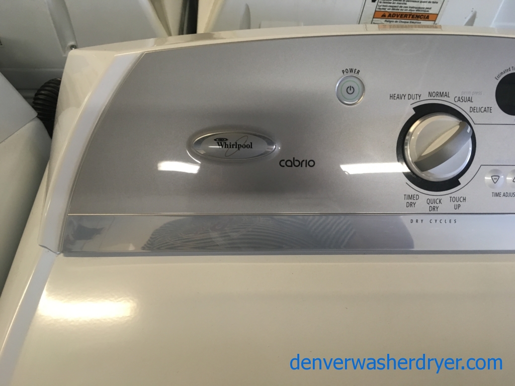 Whirpool Cabrio HE Washer and Dryer Set, Heavy-Duty, Wash-Plate Style, Wrinkle Shield Option, Deep Clean, Quality Refurbished, 1-Year Warranty!