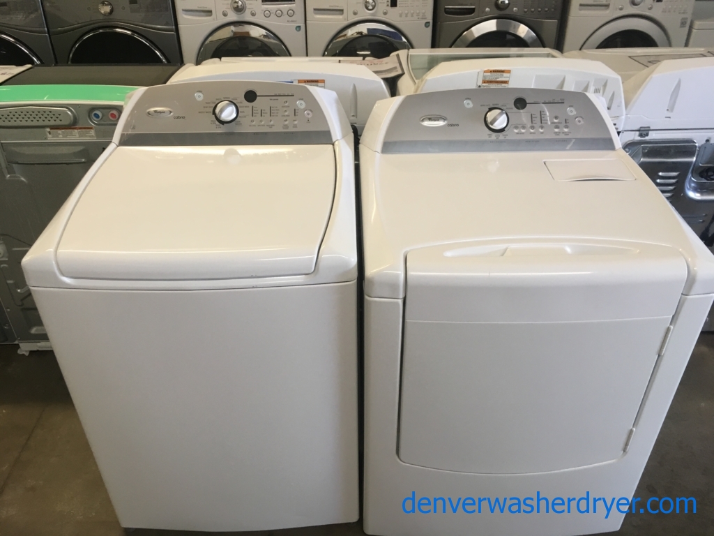 Whirpool Cabrio HE Washer and Dryer Set, Heavy-Duty, Wash-Plate Style, Wrinkle Shield Option, Deep Clean, Quality Refurbished, 1-Year Warranty!