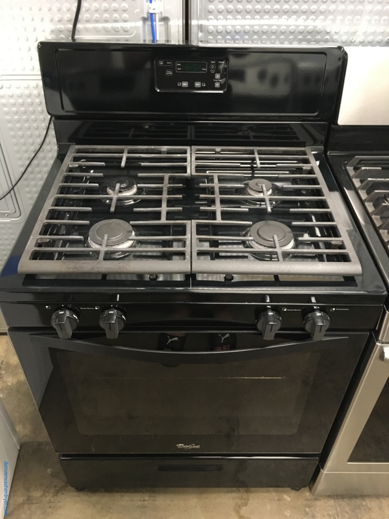 Large Images for Lightly Used Whirlpool GAS Range, Black, 4 Burners, w