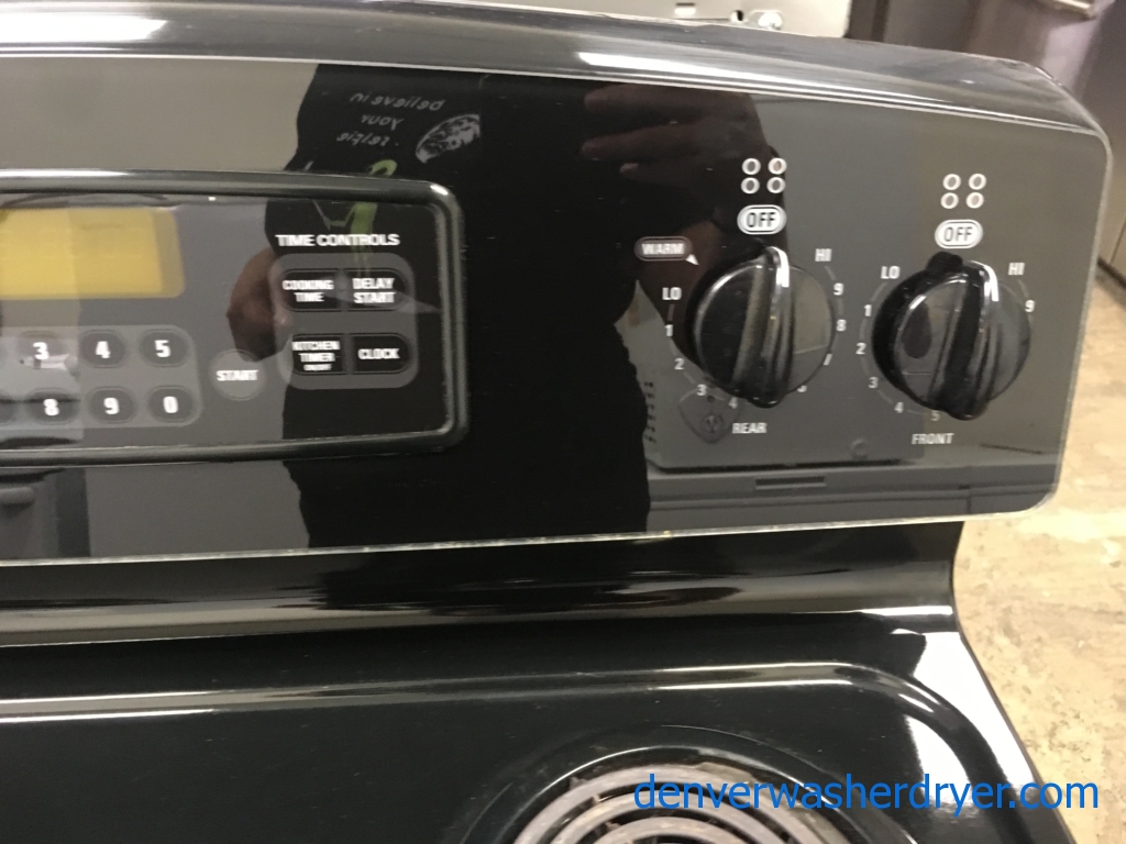 Nice GE Coil-Top Range in Black, Self Cleaning, Quality Refurbished 1-Year Warranty