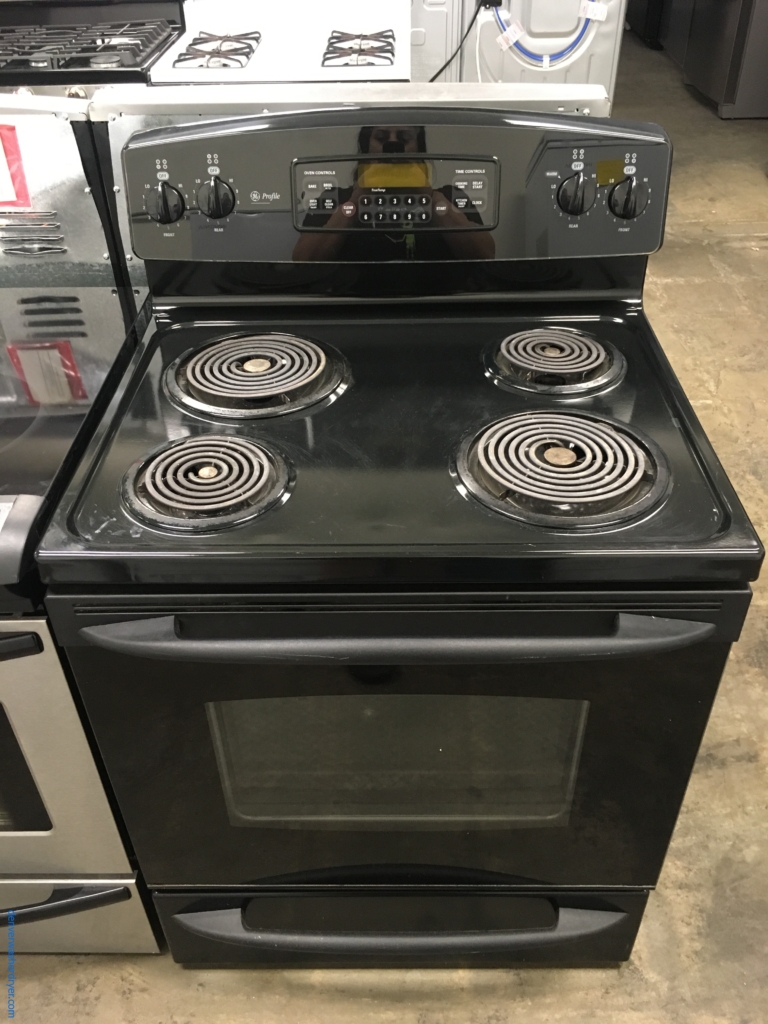 Nice GE Coil-Top Range in Black, Self Cleaning, Quality Refurbished 1-Year Warranty