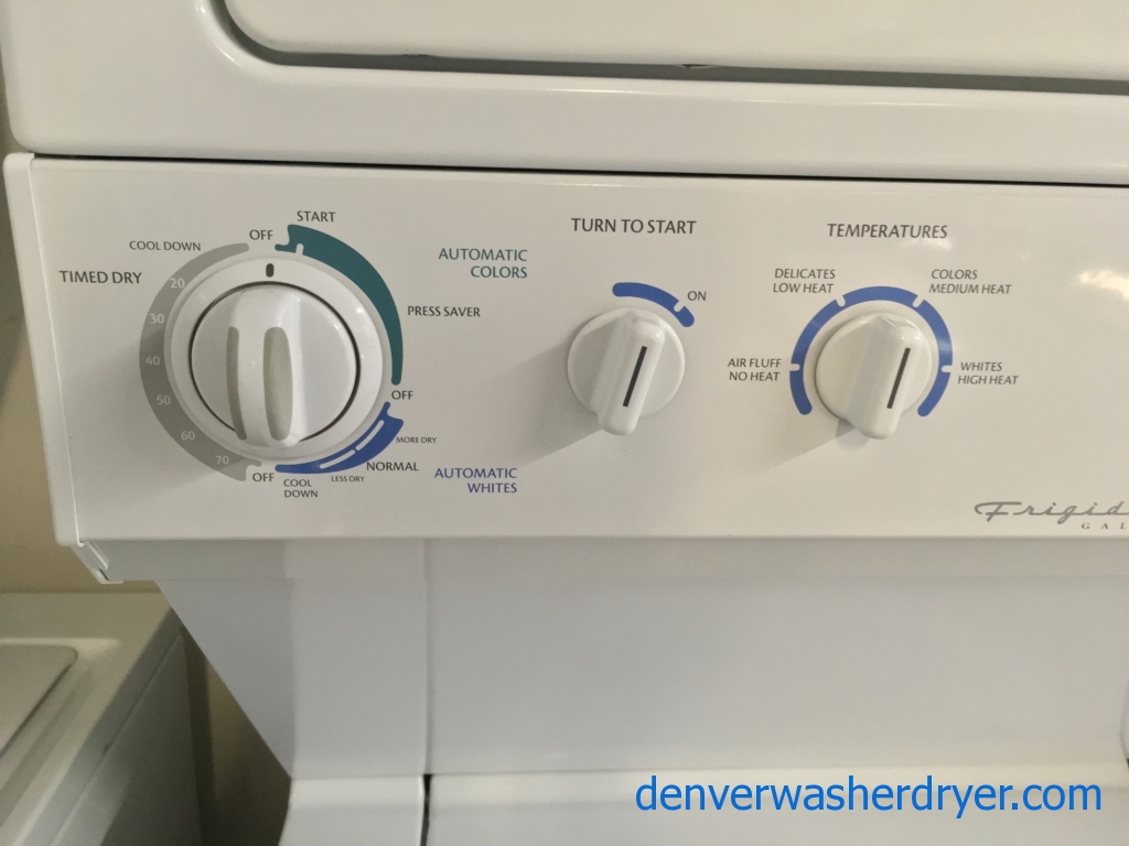 Frigidaire Unitized Washer and Dryer, 27″ Wide, Electric, Automatic Dry, Heavy-Duty, Agitator, Quality Refurbished, 1-Year Warranty!