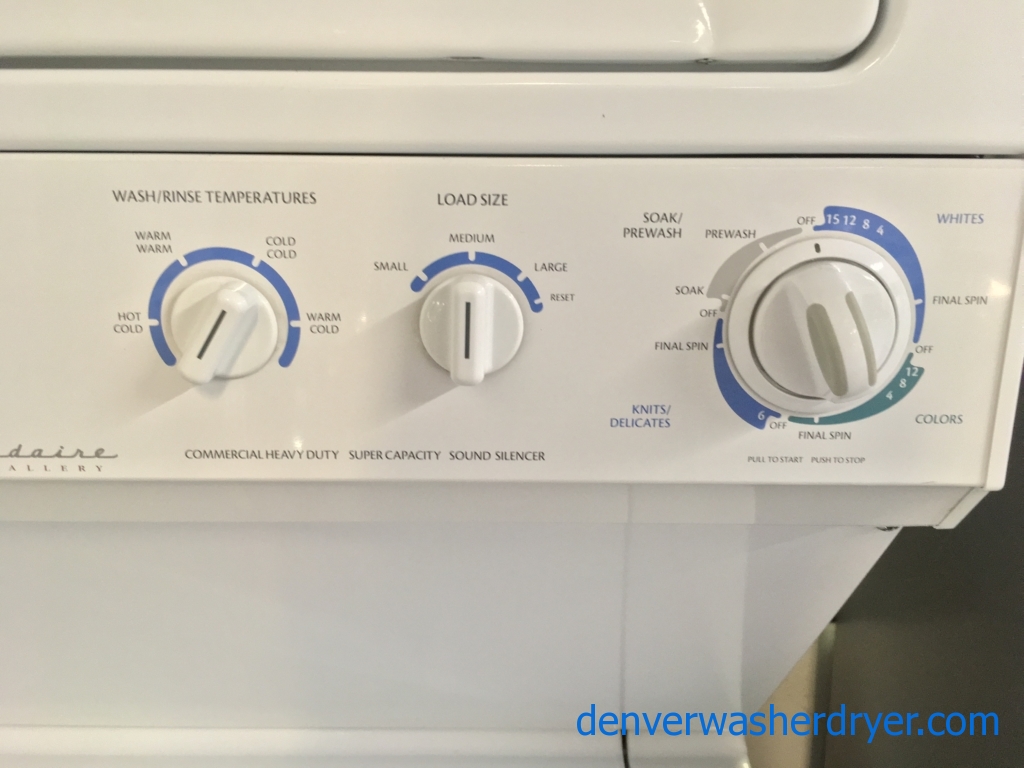 Frigidaire Unitized Washer and Dryer, 27″ Wide, Electric, Automatic Dry, Heavy-Duty, Agitator, Quality Refurbished, 1-Year Warranty!
