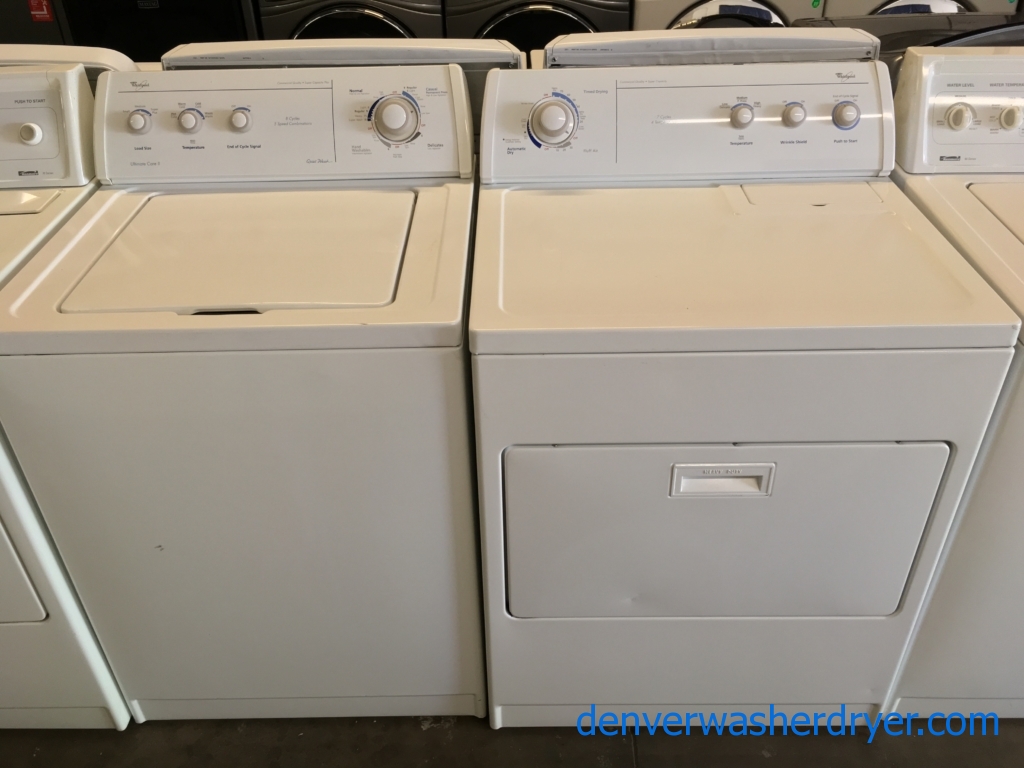Whirlpool’s “Quiet Wash” Technology W/D Set Quality Refurbished 1-Year Warranty