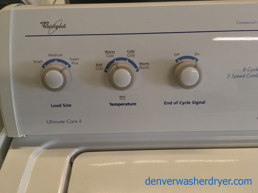 Whirlpool’s “Quiet Wash” Technology W/D Set Quality Refurbished 1-Year Warranty