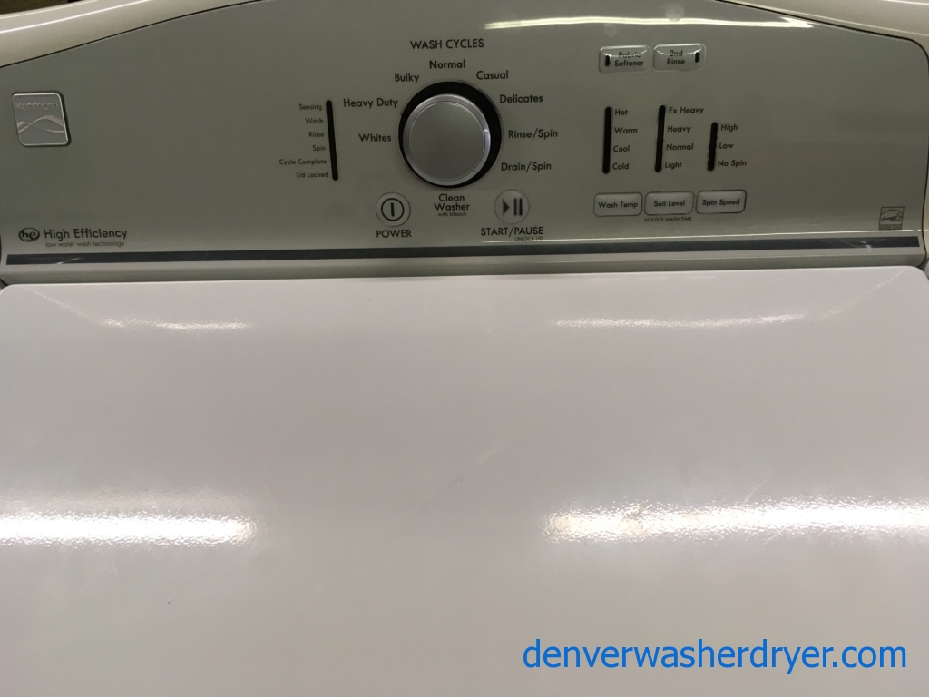 Kenmore High Efficiency Top-Load W/D Set, Quality Refurbished 1-Year Warranty