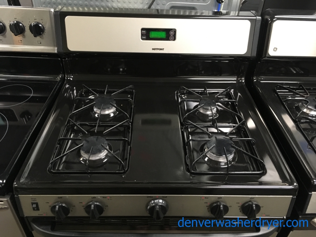 Free-Standing Hotpoint Range, GAS, Stainless Steel, 4 Burners, Quality Refurbished, 1-Year Warranty!