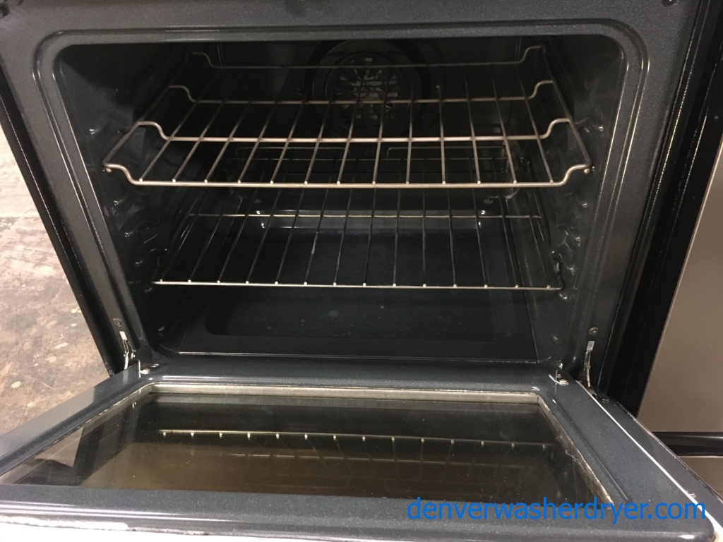 Beautiful Free-Standing Frigidaire Stainless Glass-Top Range, 5 Burners, Warm Zone, Self-Cleaning, Quality Refurbished, 1-Year Warranty!