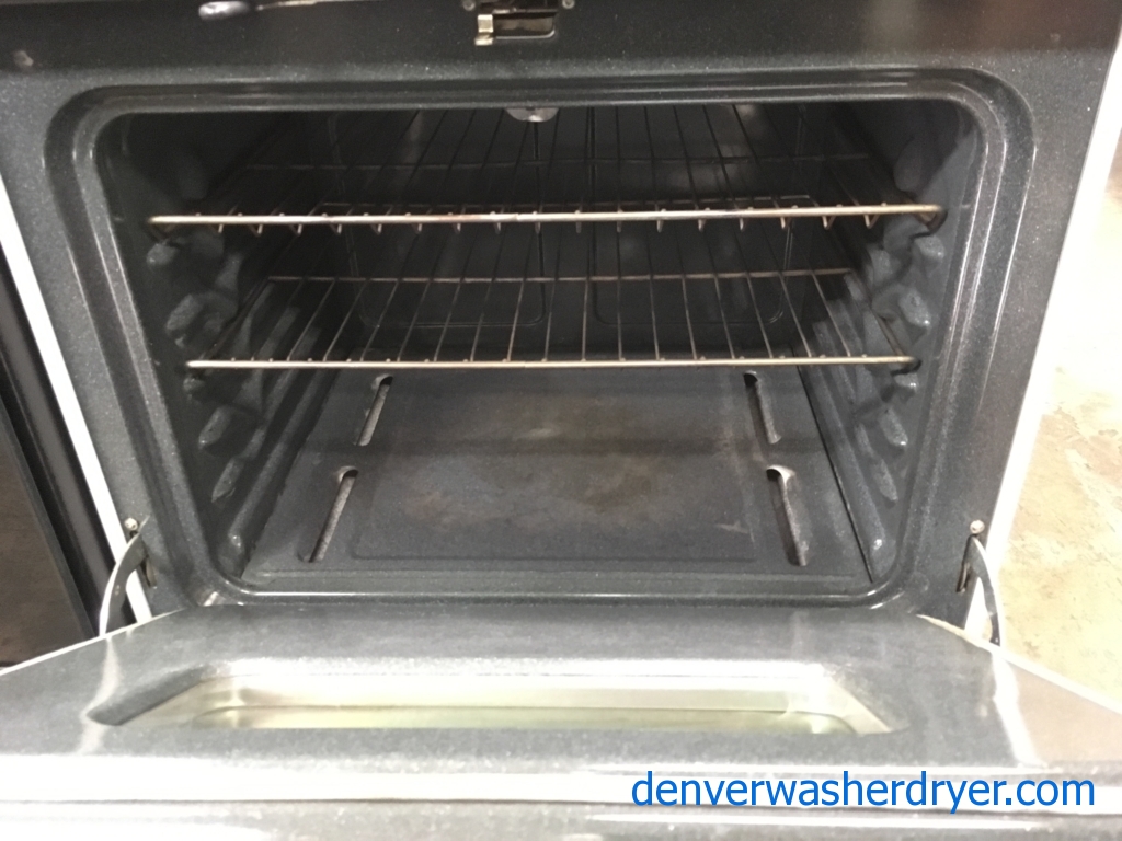 G.E Gas Range in Black and White, Quality Refurbished 1-Year Warranty