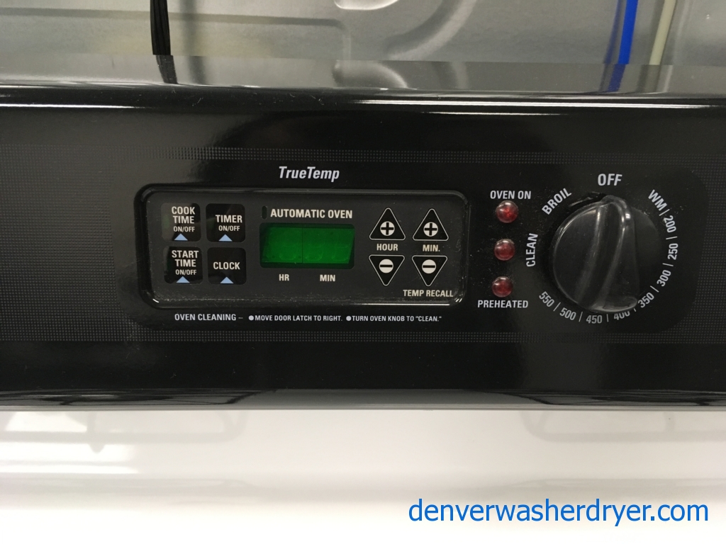 G.E Gas Range in Black and White, Quality Refurbished 1-Year Warranty
