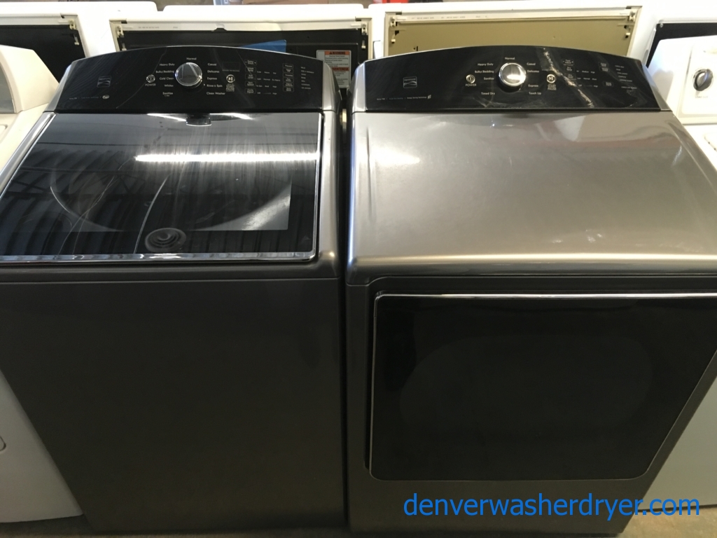 Great Looking Grey Kenmore 700 Series Top-Load W/D Set, Quality Refurbished 1-Year Warranty