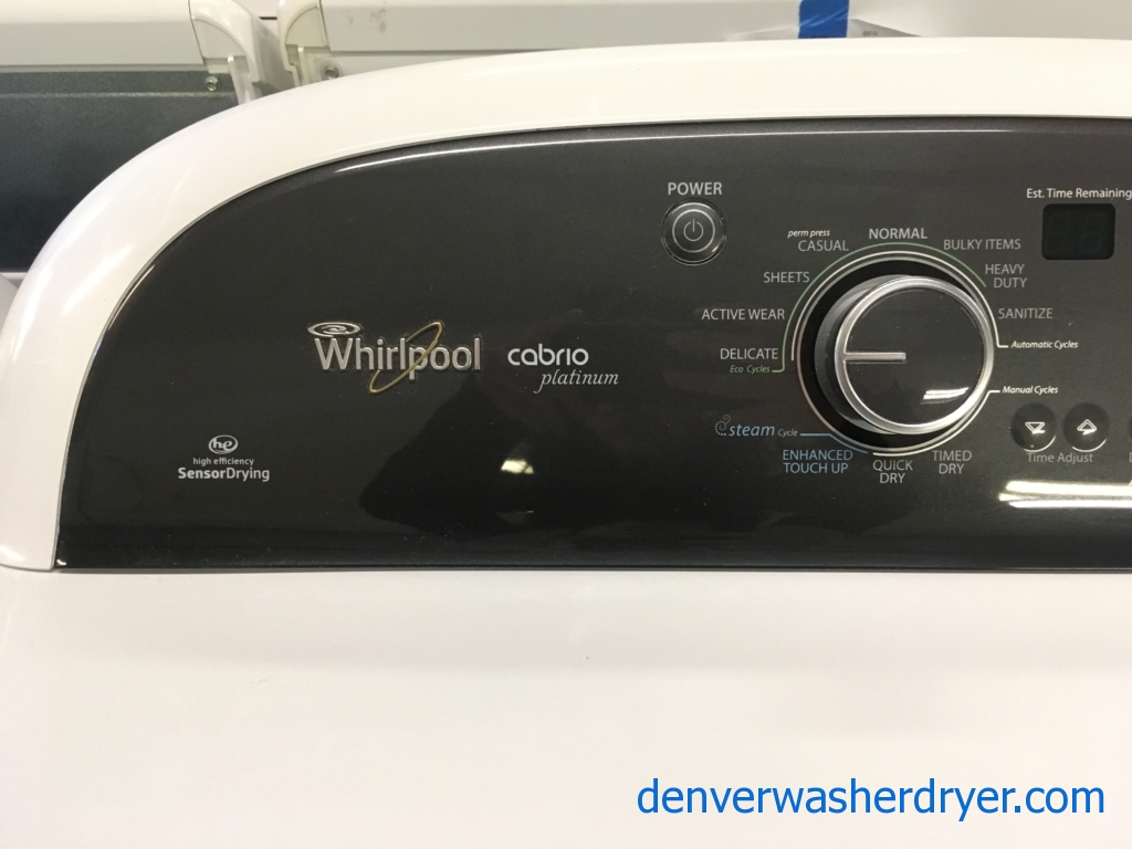 Whirlpool Cabrio Platinum W/D Set, Quality Refurbished 1-Year Warranty