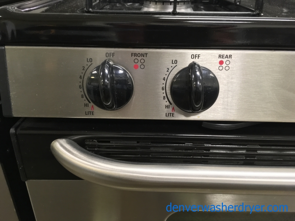 GE GAS Range in Black with Stainless Steel, Quality Refurbished 1-Year Warranty