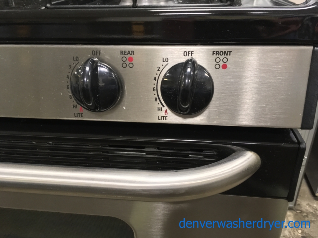 GE GAS Range in Black with Stainless Steel, Quality Refurbished 1-Year Warranty