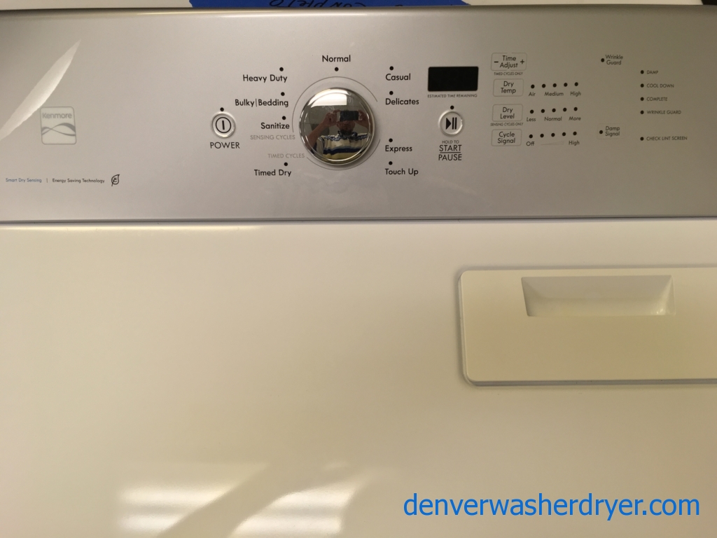 “Smart Dry Sensing” by Kenmore 600 Series GAS Dryer, Quality Refurbished 1-Year Warranty