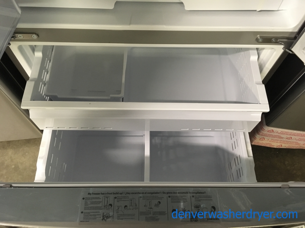 Beautiful Samsung Counter-Depth French-Door Refrigerator, Stainless, Ice-Maker, Inside Water Dispensor, 1-Year Warranty!