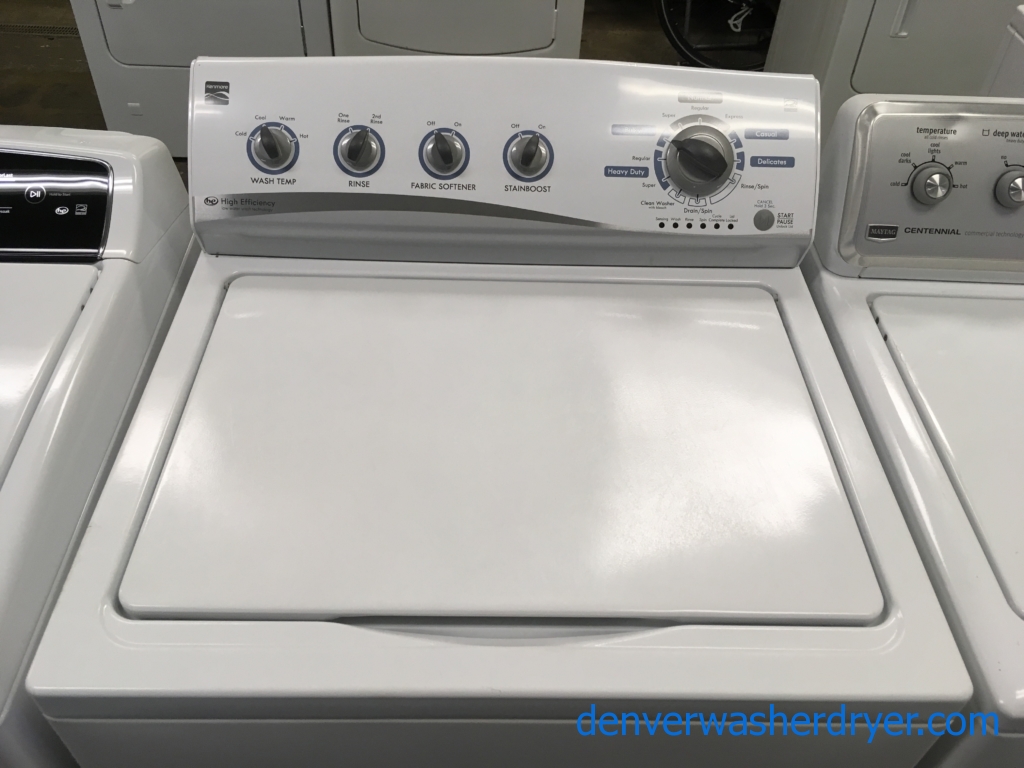 Kenmore Top-Load Washer, Wash-Plate Style, HE, Auto-Load Sensing, Heavy-Duty, Fabric Softener, StainBoost and Extra-Rinse Options, Quality Refurbished, 1-Year Warranty!
