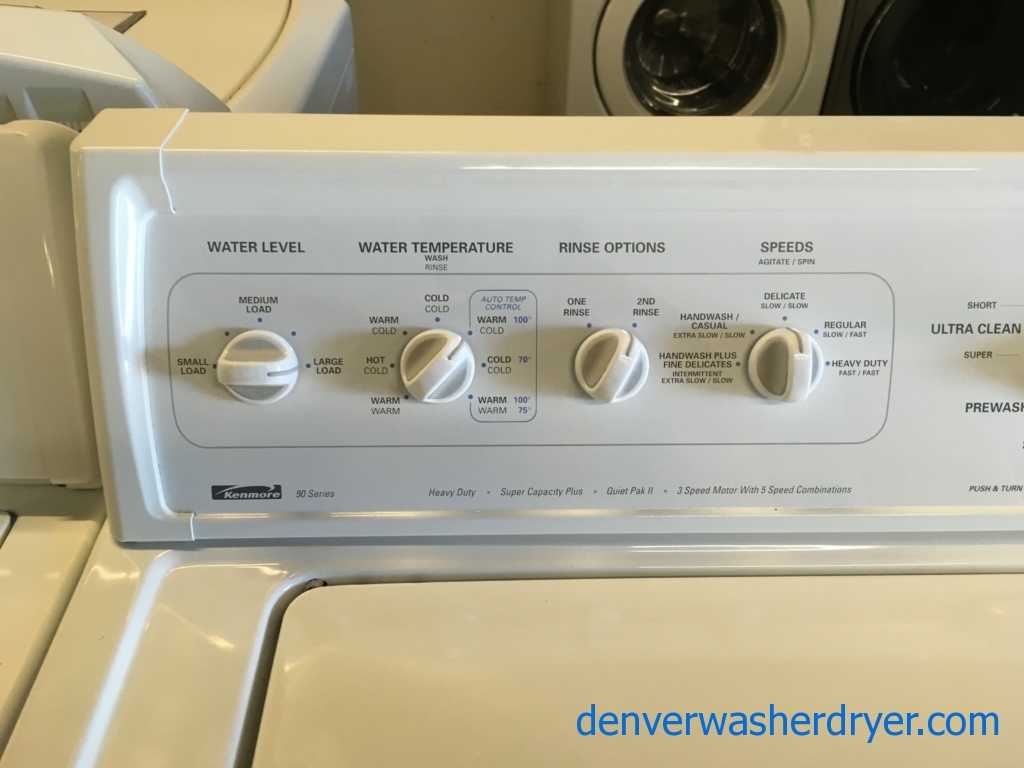 Kenmore Top-Load Washer and Dryer Set, Direct-Drive, Heavy-Duty, Agitator, Extra-Rinse Option, Auto-Dry, Quality Refurbished, 1-Year Warranty!