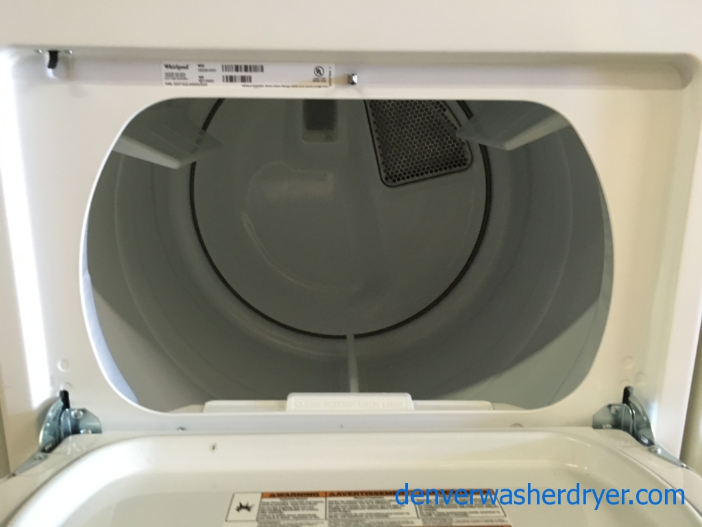 Whirlpool Cabrio HE Washer and Dryer Set, Energy-Star Rated, Wash-Plate Style, Wrinkle Shield, Auto-Load Sensing, PreSoak and Extra-Rinse Options, Quality Refurbished, 1-Year Warranty!