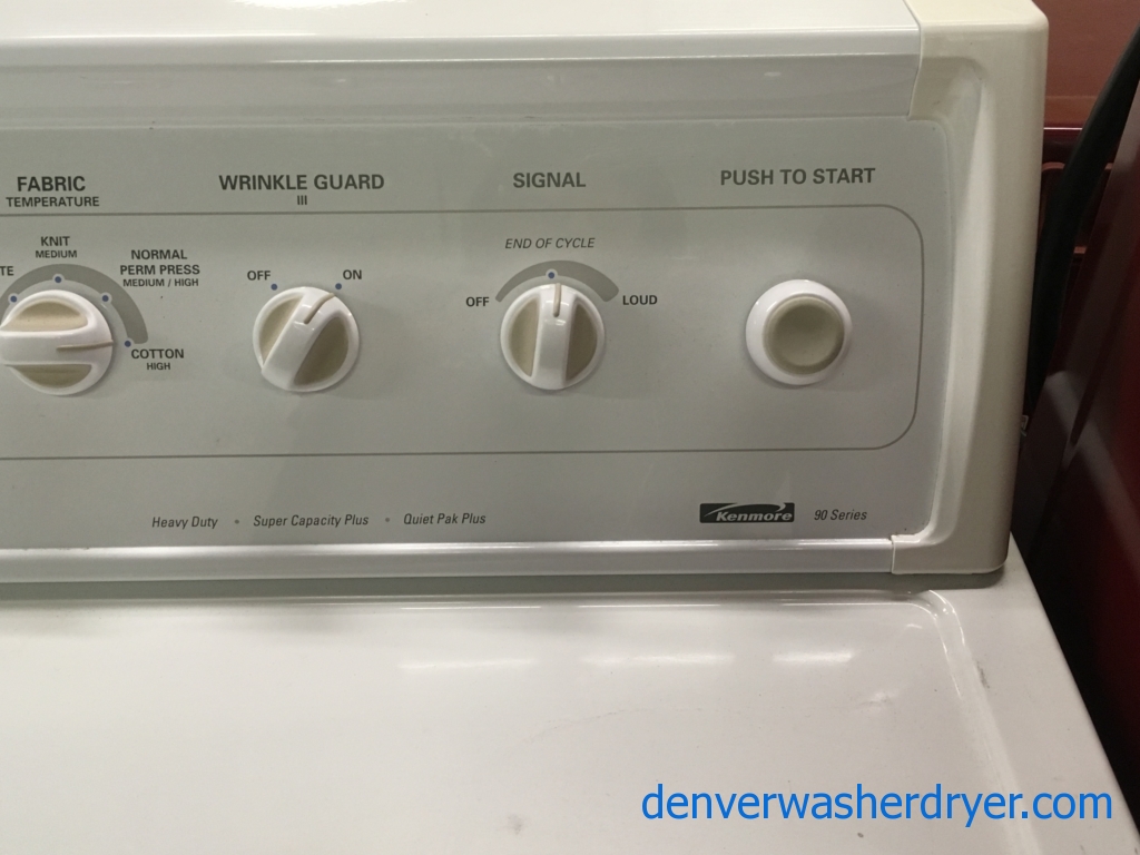 Kenmore Direct-Drive Washer and Dryer Set, Agitator, Extra-Rinse Option, Auto-Dry, Heavy-Duty, Wrinkle Guard Option, Quality Refurbished, 1-Year Warranty!