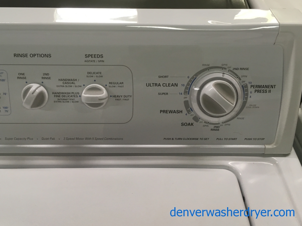 Kenmore Direct-Drive Washer and Dryer Set, Agitator, Extra-Rinse Option, Auto-Dry, Heavy-Duty, Wrinkle Guard Option, Quality Refurbished, 1-Year Warranty!