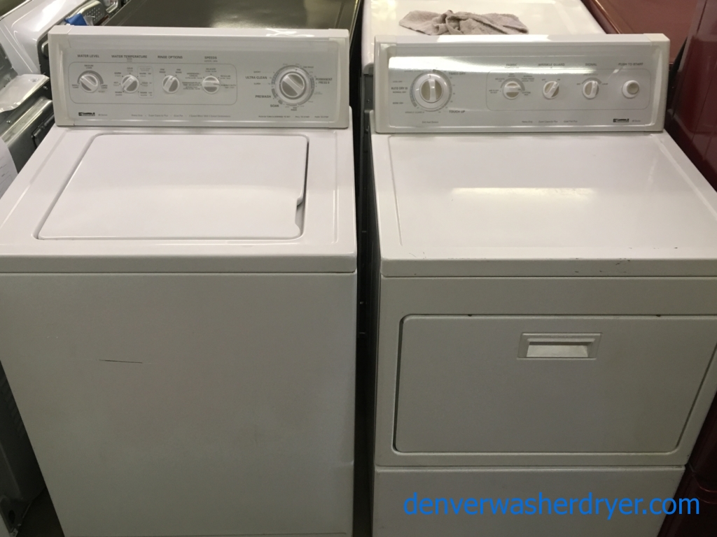 Kenmore Direct-Drive Washer and Dryer Set, Agitator, Extra-Rinse Option, Auto-Dry, Heavy-Duty, Wrinkle Guard Option, Quality Refurbished, 1-Year Warranty!