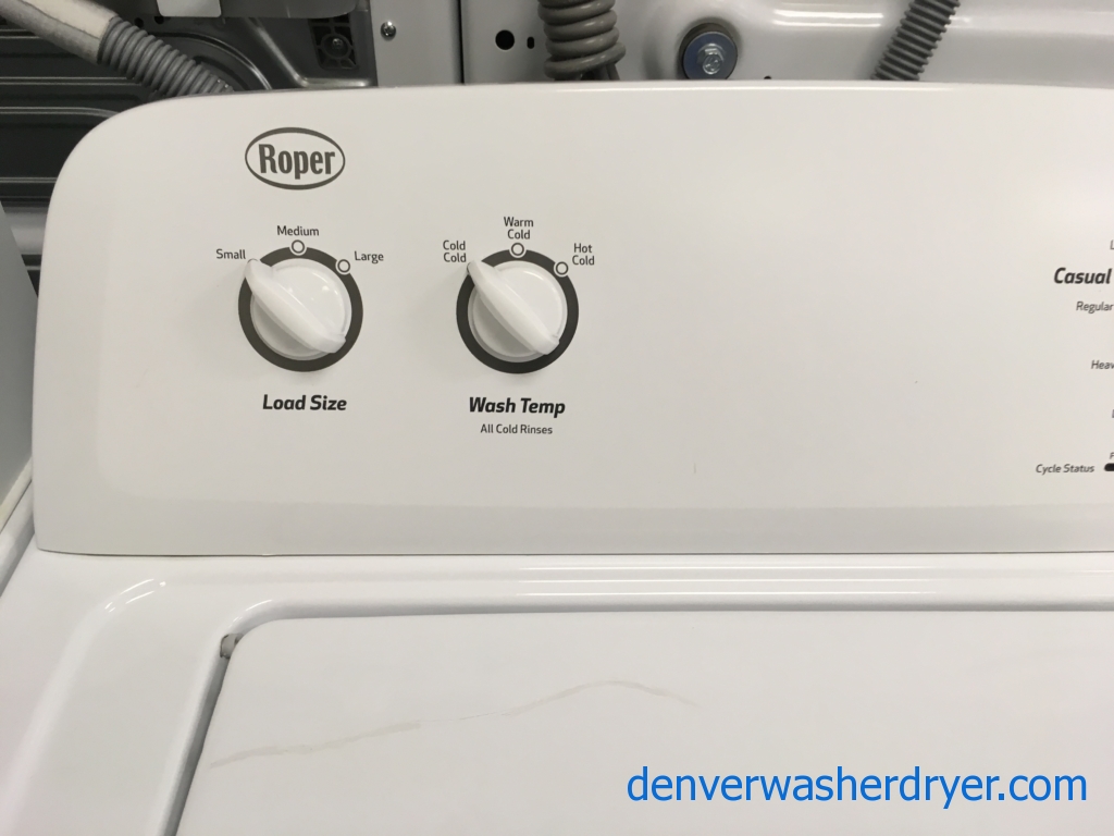Roper Top-Load Washer, Agitator, Adjust Load Size, Heavy and Delicate Cycles, Quality Refurbished, 1-Year Warranty!