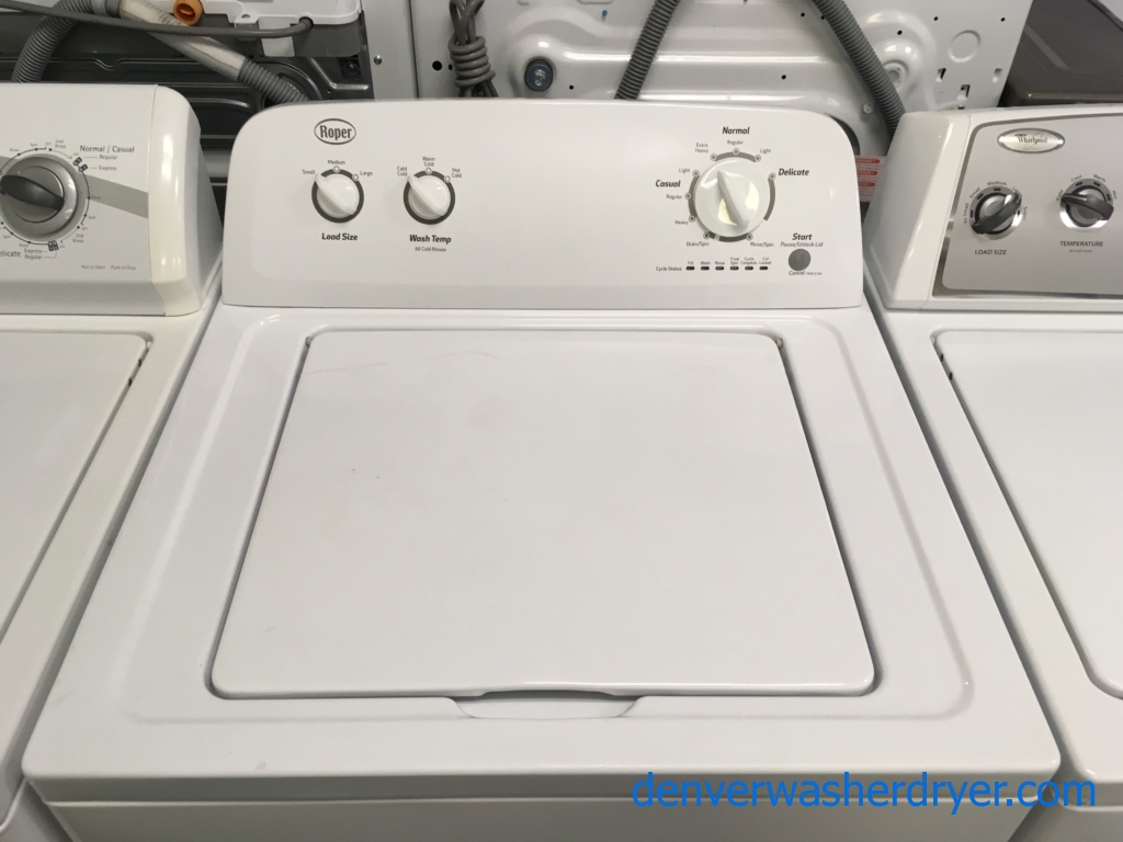 Roper Top-Load Washer, Agitator, Adjust Load Size, Heavy and Delicate Cycles, Quality Refurbished, 1-Year Warranty!
