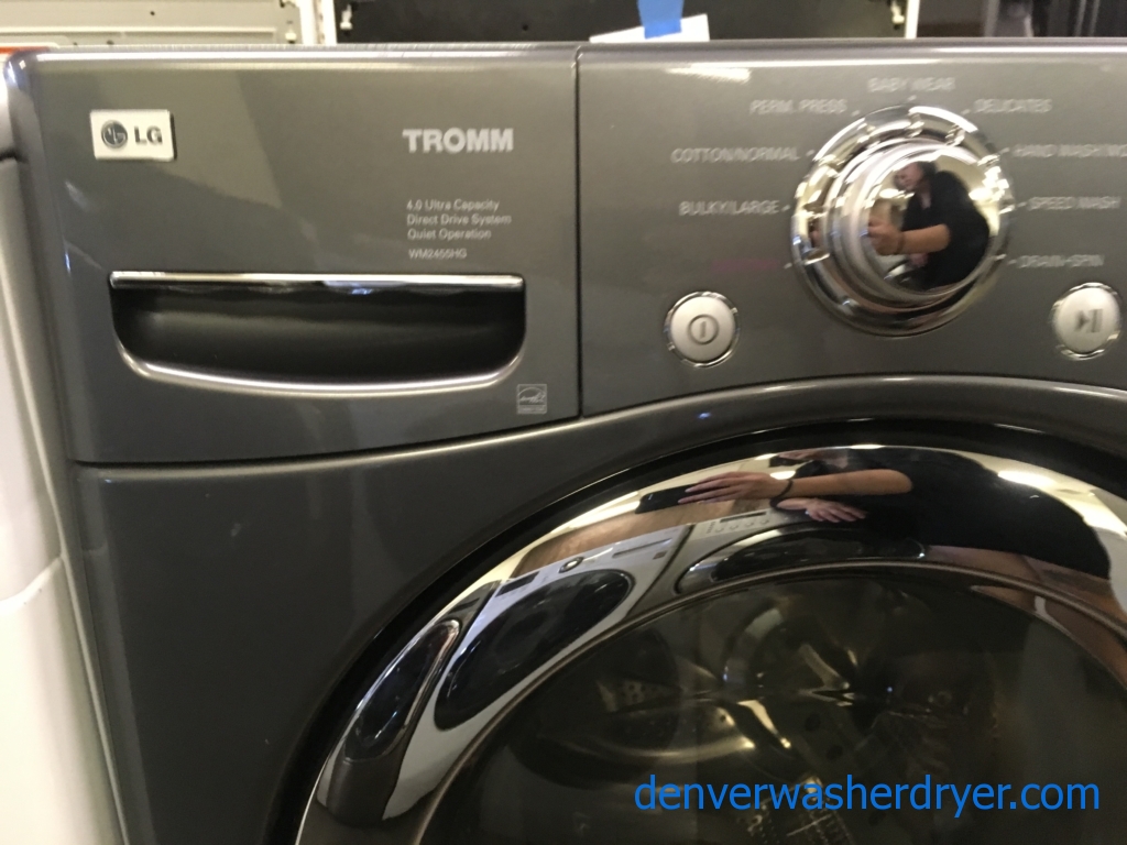 LG TROMM Grey Front-Load Washer, Quiet Technology, Baby Wear and Stain Cycles, Extra-Rinse Option, Quality Refurbished, 1-Year Warranty!
