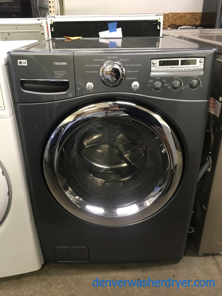 LG TROMM Grey Front-Load Washer, Quiet Technology, Baby Wear and Stain Cycles, Extra-Rinse Option, Quality Refurbished, 1-Year Warranty!