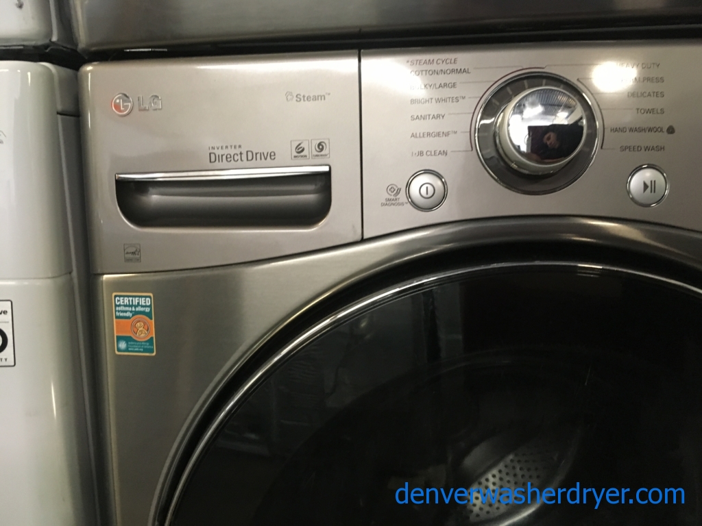 Looking Good LG Front Load W/D Set in Dark Grey, Quality Refurbished 1-Year Warranty!