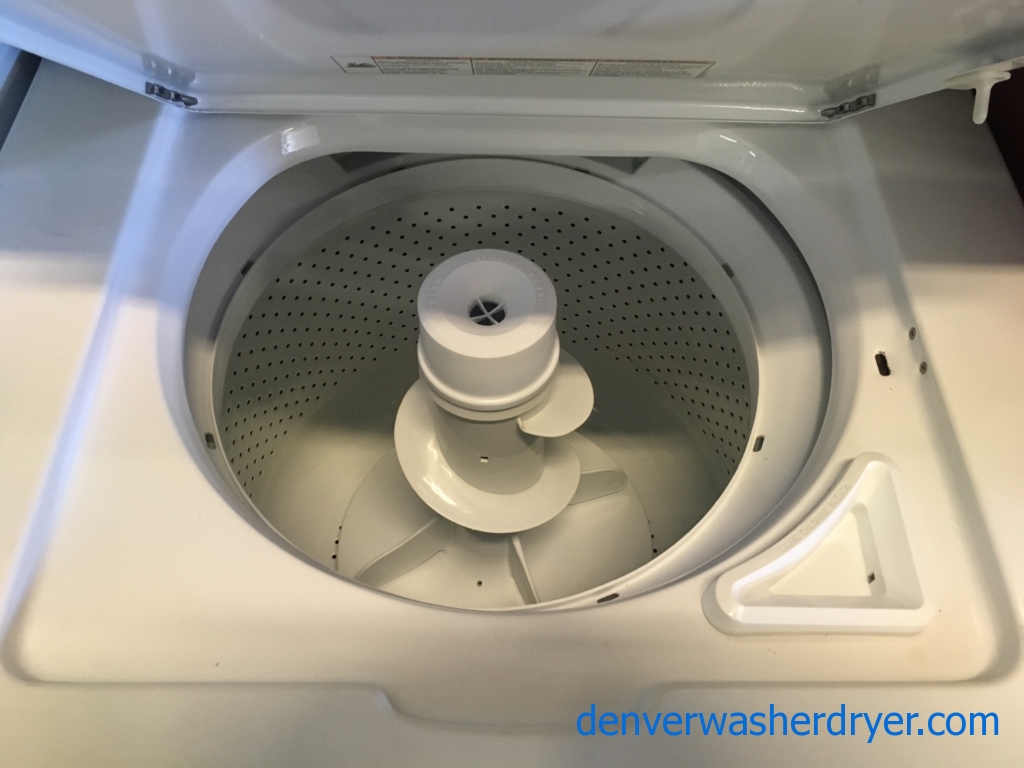 Whirlpool Unitized 27″ Wide Washer and Dryer, Electric, Automatic Dry, Fabric Softener Option, Agitator, Quality Refurbished, 1-Year Warranty!