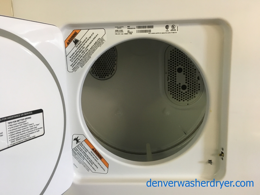 GE 24″ Unitized Washer and Dryer, Agitator, Electric, Heavy-Duty, Automatic Dry, Quality Refurbished, 1-Year Warranty!