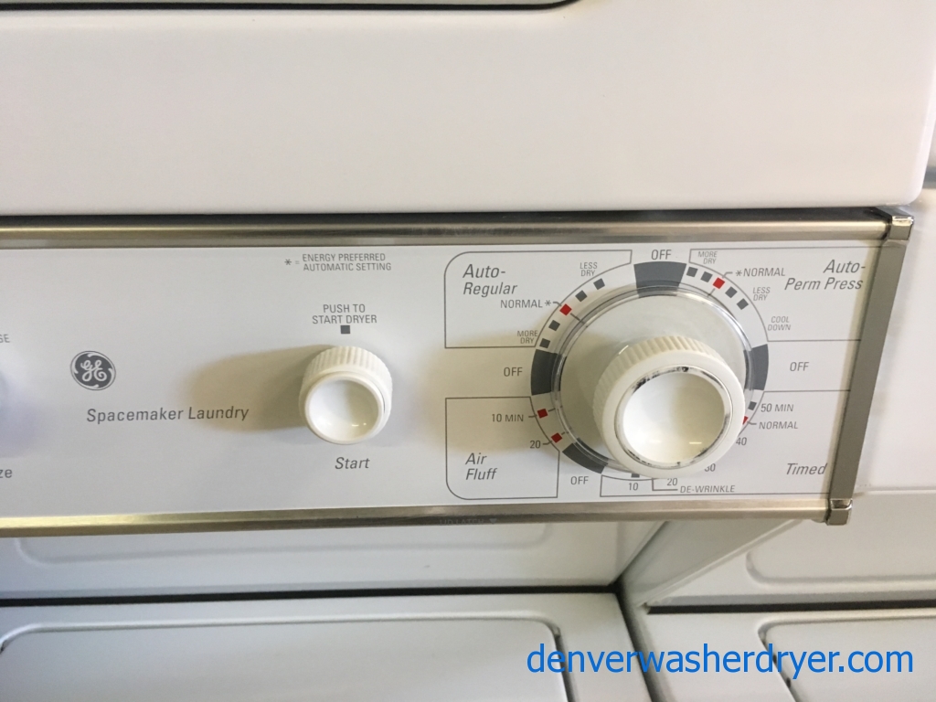GE 24″ Unitized Washer and Dryer, Agitator, Electric, Heavy-Duty, Automatic Dry, Quality Refurbished, 1-Year Warranty!