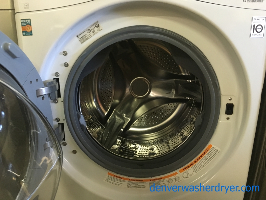 Beautiful LG White Front-Load Washer, HE, Steam, Sanitary and Allergiene Cycles, 4.0 Cu.Ft. Capacity, Quality Refurbished, 1-Year Warranty!