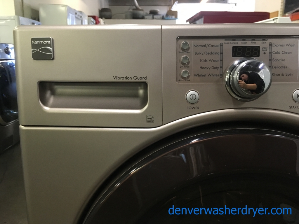 Kenmore Grey Front-Load Washer, Energy-Star Rated, Sanitize and Kids Wear Cycles, Stain Treat Option, Quality Refurbished, 1-Year Warranty!