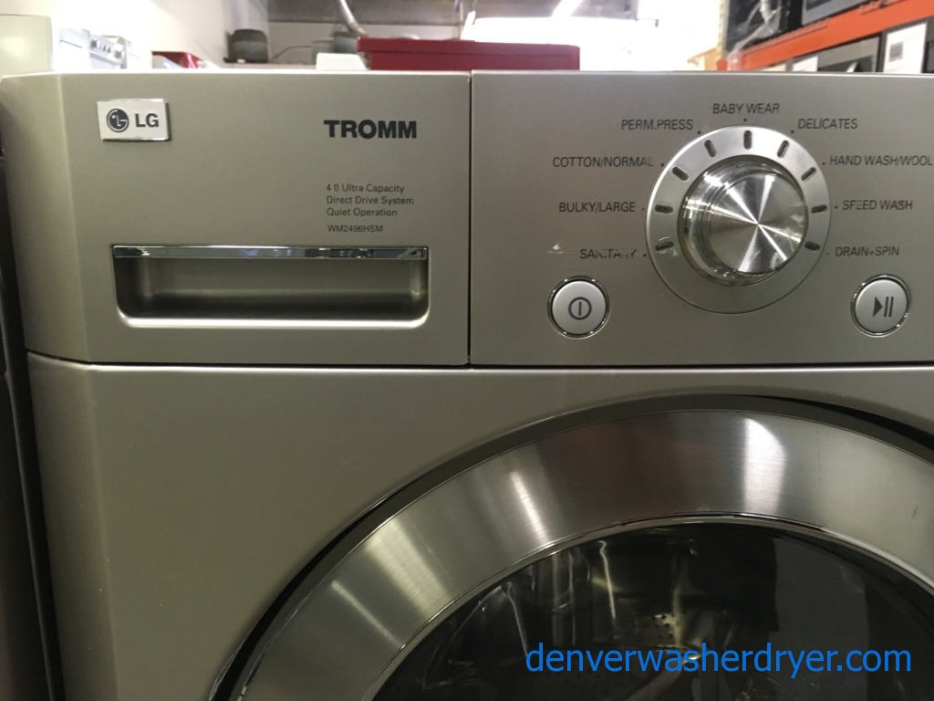 LG TROMM Titanium Front-Load Washer, Sanitary and Baby Wear Cycles, Water Plus and Extra-Rinse Options, 4.0 Cu.Ft. Capacity, Quality Refurbished, 1-Year Warranty!